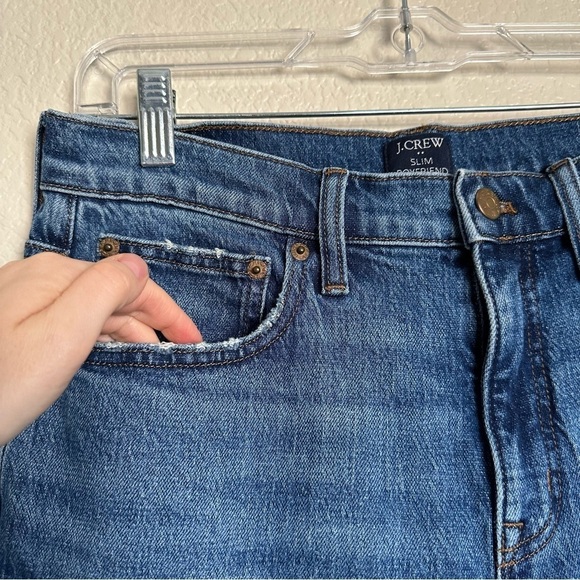 J. Crew Mid-Rise Denim Slim Distressed Boyfriend Blue Jeans J Crew Size 27 - Picture 4 of 13